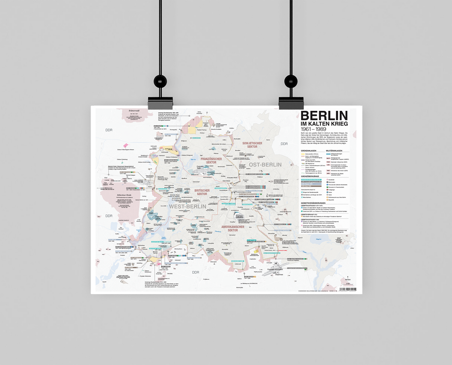 Berlin during the Cold War – City Map 1961–1989 (A2 Poster)